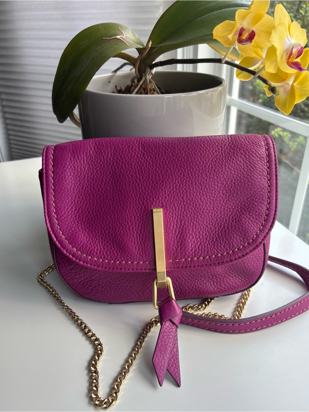Vera Bradley Mini Carson Pebbled Leather Saddle Bag